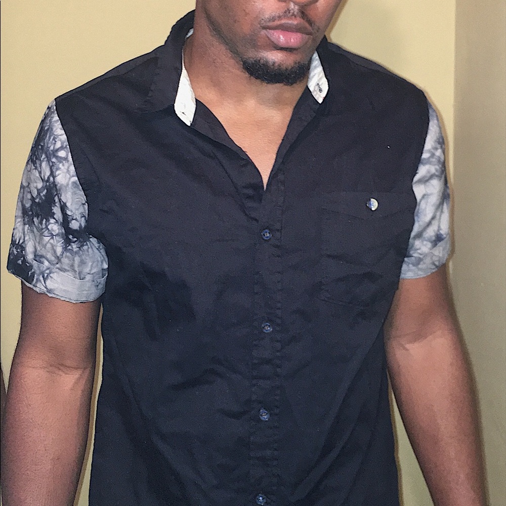 Modern Amusement Graphic button-up (Pacsun)